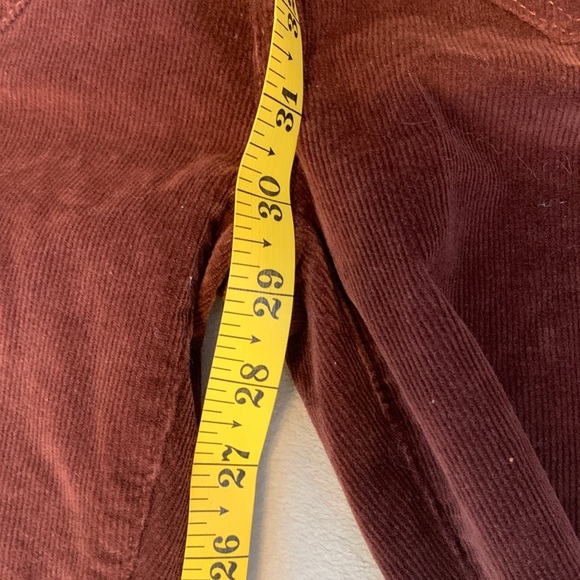 SO Chocolate Brown high rise Flare corduroy pants grommet lace up customized 7 - Picture 7 of 9